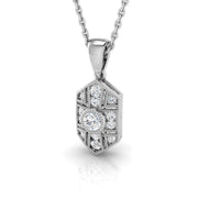 Hexagon Diamond Pendant Necklace with Unique Geometric Design in 10K/14K gold and platinum with certified lab-grown or natural diamonds