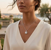 Octagon Diamond Pendant Necklace with Vintage Style Design - UK Made in 10K/14K gold and platinum with certified lab-grown or natural diamonds