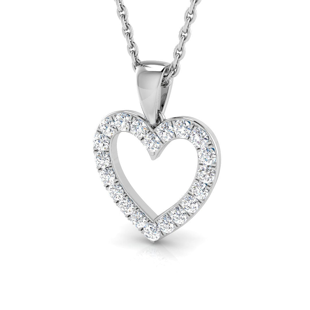 Heart-Shaped Diamond Pendant Necklace in 10K/14K gold and platinum with certified lab-grown or natural diamonds