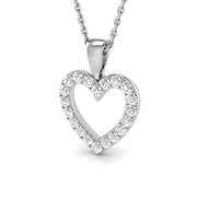 Heart-Shaped Diamond Pendant Necklace in 10K/14K gold and platinum with certified lab-grown or natural diamonds