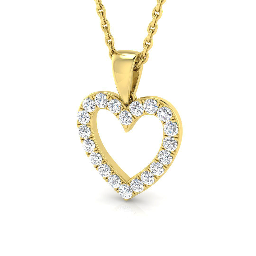 Heart-Shaped Diamond Pendant Necklace in 10K/14K gold and platinum with certified lab-grown or natural diamonds