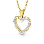 Heart-Shaped Diamond Pendant Necklace in 10K/14K gold and platinum with certified lab-grown or natural diamonds