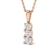Three Stone Diamond Trilogy Pendant Necklace in 10K/14K gold and platinum with certified lab-grown or natural diamonds