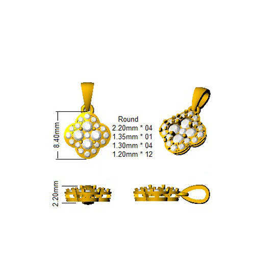 Flower Diamond Pendant Necklace in 10K/14K gold and platinum with certified lab-grown or natural diamonds