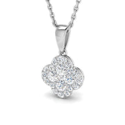 Flower Diamond Pendant Necklace in 10K/14K gold and platinum with certified lab-grown or natural diamonds