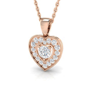 Diamond Heart Necklace in 10K/14K gold and platinum with certified lab-grown or natural diamonds