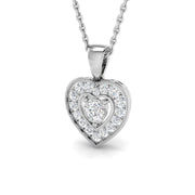 Diamond Heart Necklace in 10K/14K gold and platinum with certified lab-grown or natural diamonds