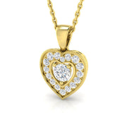 Diamond Heart Necklace in 10K/14K gold and platinum with certified lab-grown or natural diamonds