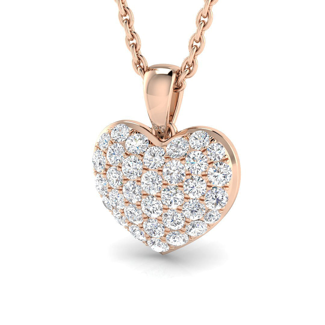 Heart-Shaped Diamond Pendant in 10K/14K gold and platinum with certified lab-grown or natural diamonds