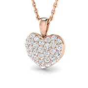 Heart-Shaped Diamond Pendant in 10K/14K gold and platinum with certified lab-grown or natural diamonds