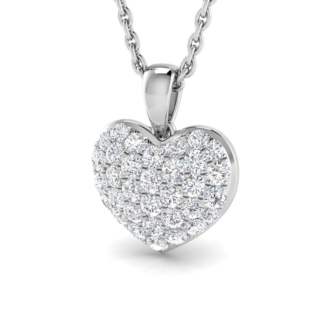Heart-Shaped Diamond Pendant in 10K/14K gold and platinum with certified lab-grown or natural diamonds