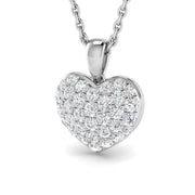 Heart-Shaped Diamond Pendant in 10K/14K gold and platinum with certified lab-grown or natural diamonds