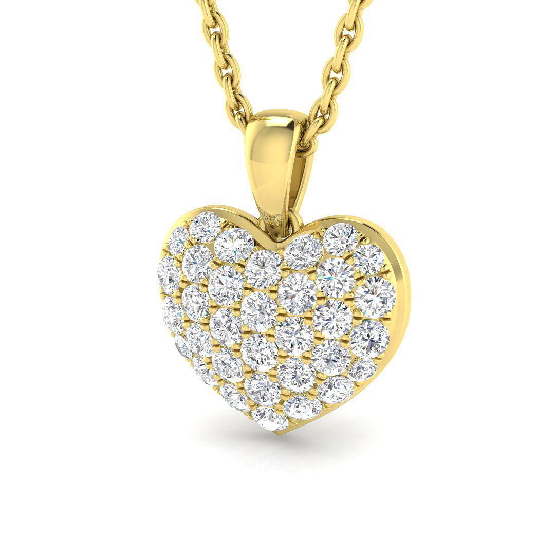 Heart-Shaped Diamond Pendant in 10K/14K gold and platinum with certified lab-grown or natural diamonds