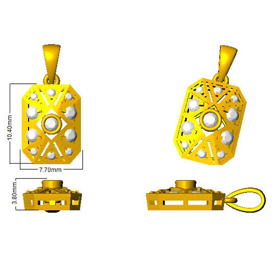 Geometric Diamond Pendant Necklace with Vintage Octagon Design in 10K/14K gold and platinum with certified lab-grown or natural diamonds