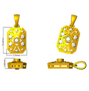 Geometric Diamond Pendant Necklace with Vintage Octagon Design in 10K/14K gold and platinum with certified lab-grown or natural diamonds