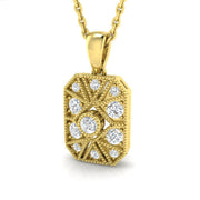 Geometric Diamond Pendant Necklace with Vintage Octagon Design in 10K/14K gold and platinum with certified lab-grown or natural diamonds