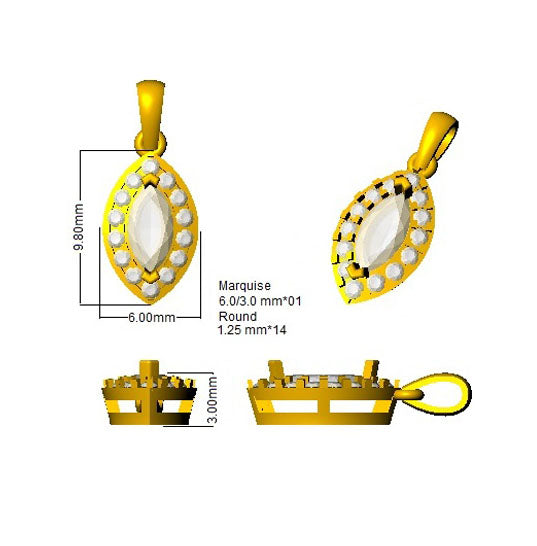 Sapphire Diamond Pendant UK in 10K/14K gold and platinum with certified lab-grown or natural diamonds