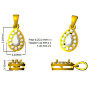 Pear Cut Emerald & Diamond Halo Pendant in Necklace (Without Chain) in 10K/14K gold and platinum with certified lab-grown or natural diamonds