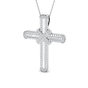 Pristine 3Ct Diamond Cross Pendant , (White, Yellow, ) With Complimentary Silver Chain in 10K/14K gold and platinum with certified lab-grown or natural diamonds