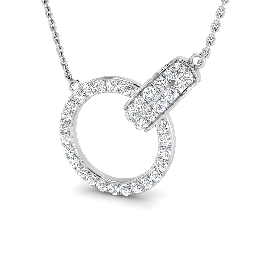 Interlocking Circle Diamond Pendant in 10K/14K gold and platinum with certified lab-grown or natural diamonds