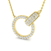 Interlocking Circle Diamond Pendant in 10K/14K gold and platinum with certified lab-grown or natural diamonds