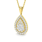 Pear Cluster Diamond Pendant Necklace 1.00Ct in Gold Without Chain in 10K/14K gold and platinum with certified lab-grown or natural diamonds
