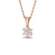 Diamond Flower Pendant Necklace in Without Chain in 10K/14K gold and platinum with certified lab-grown or natural diamonds
