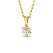 Diamond Flower Pendant Necklace in Without Chain in 10K/14K gold and platinum with certified lab-grown or natural diamonds