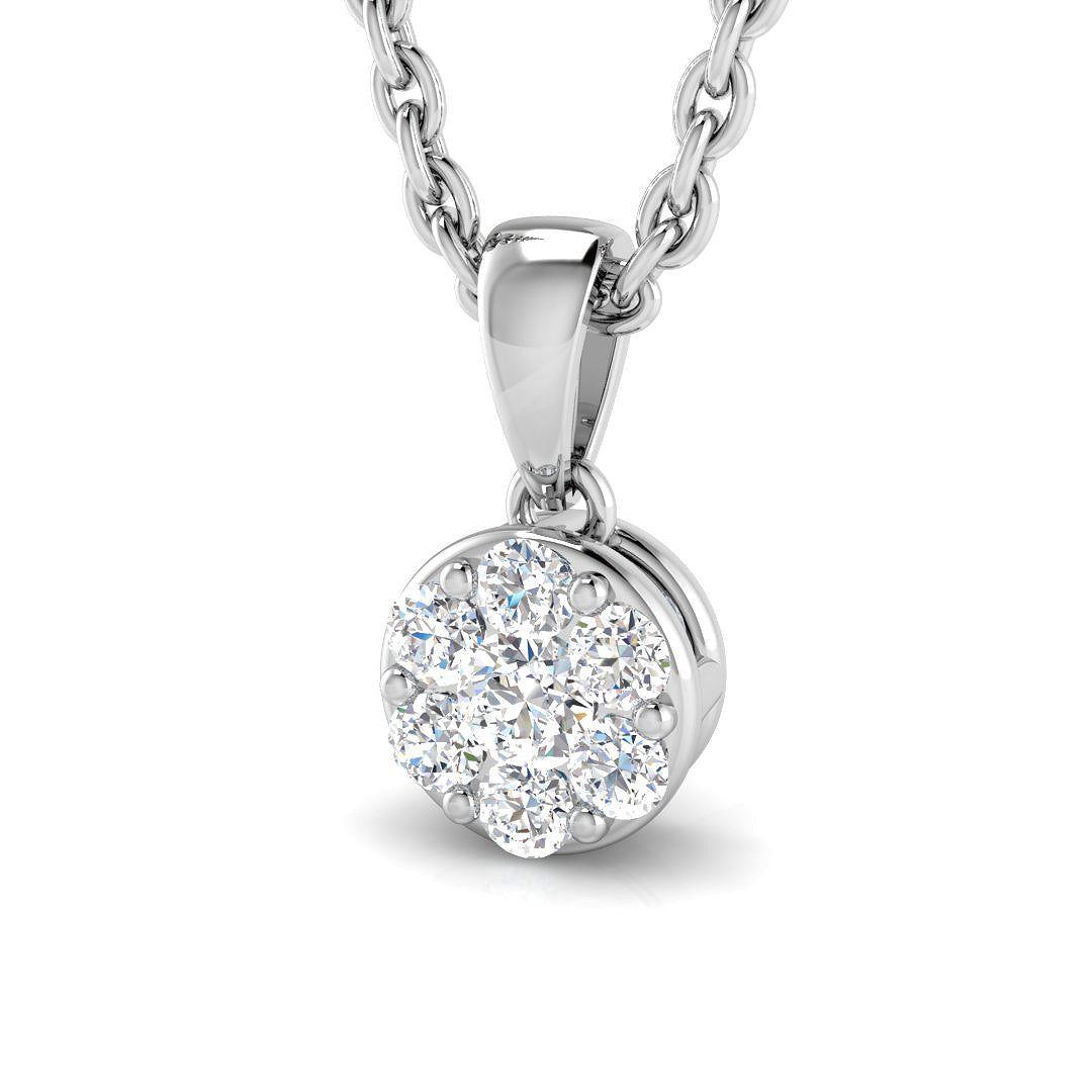 Flower-Shaped Diamond Pendant in 10K/14K gold and platinum with certified lab-grown or natural diamonds