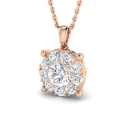 Colt Cluster Diamond Necklace 0.1ct to 1ct Gold (Without Chain ) in 10K/14K gold and platinum with certified lab-grown or natural diamonds