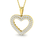 Heart-Shaped Diamond Pendant in 10K/14K gold and platinum with certified lab-grown or natural diamonds