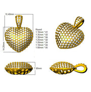 Tulip Heart Diamond Pendant 1ct to 3ct Gold (Without Chain ) in 10K/14K gold and platinum with certified lab-grown or natural diamonds