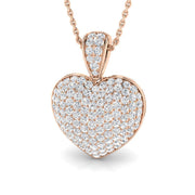 Tulip Heart Diamond Pendant 1ct to 3ct Gold (Without Chain ) in 10K/14K gold and platinum with certified lab-grown or natural diamonds