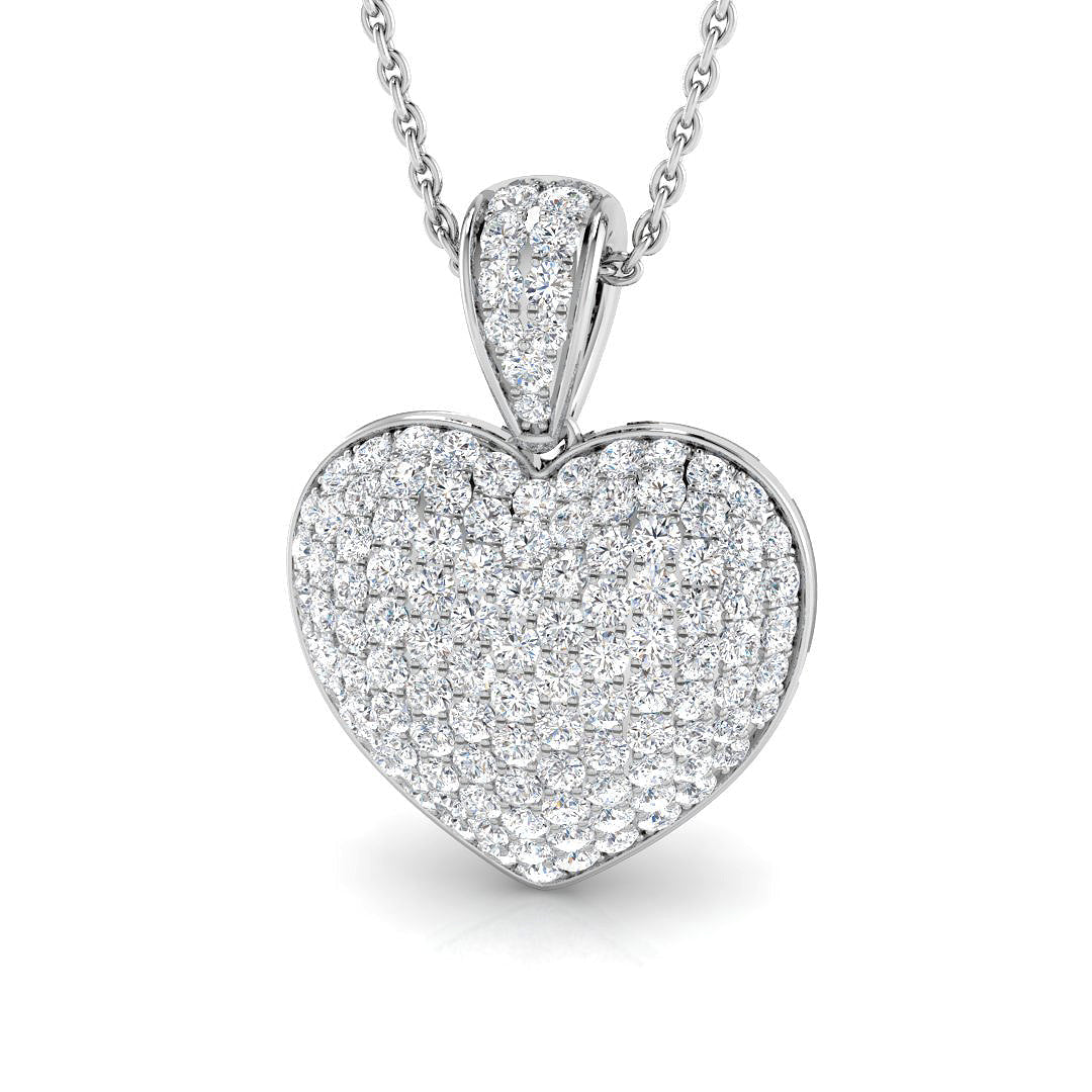 Tulip Heart Diamond Pendant 1ct to 3ct Gold (Without Chain ) in 10K/14K gold and platinum with certified lab-grown or natural diamonds