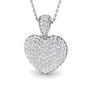 Tulip Heart Diamond Pendant 1ct to 3ct Gold (Without Chain ) in 10K/14K gold and platinum with certified lab-grown or natural diamonds