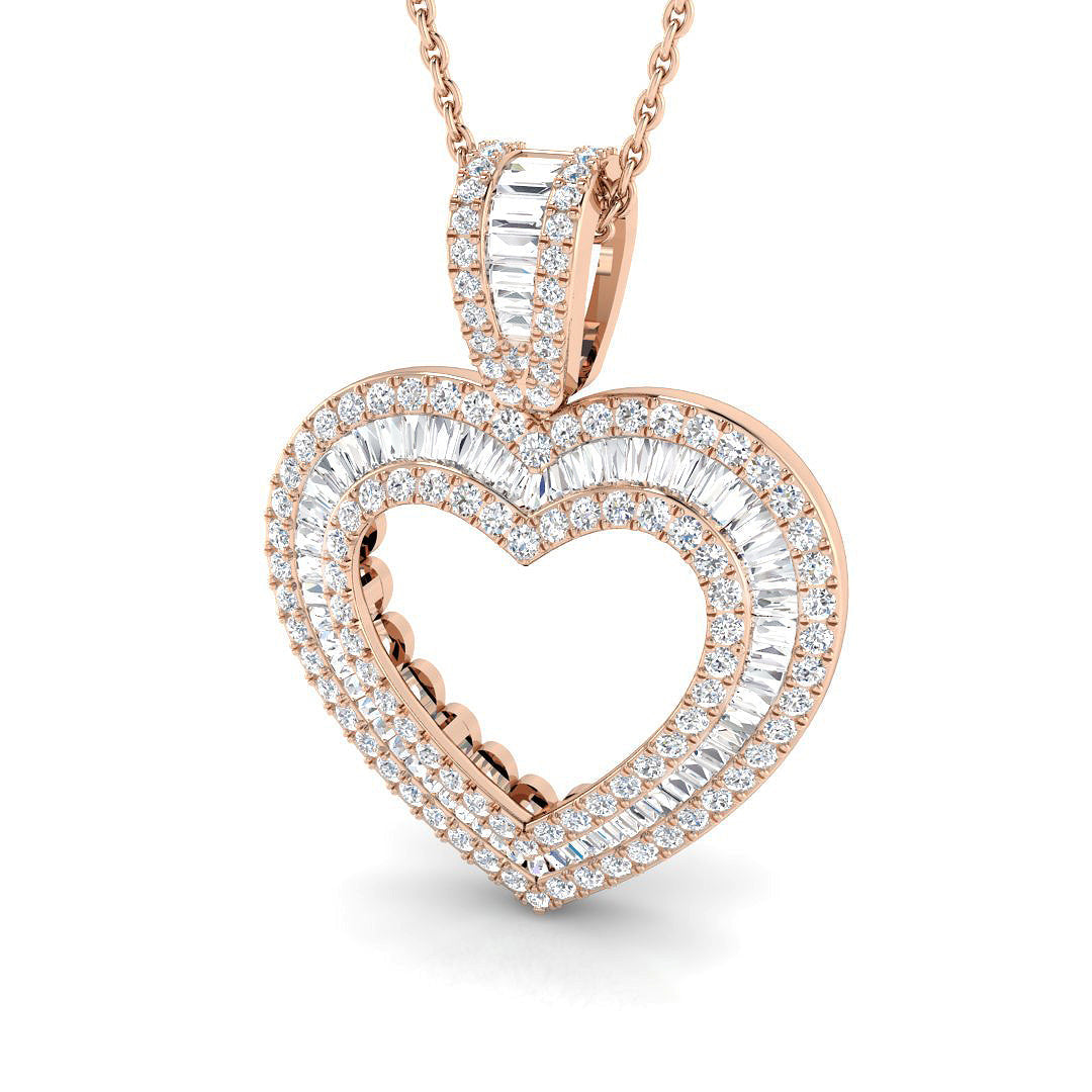 Thyme Baguette Brilliant Pendant 0.5ct to 5ct Gold (Without Chain ) in 10K/14K gold and platinum with certified lab-grown or natural diamonds