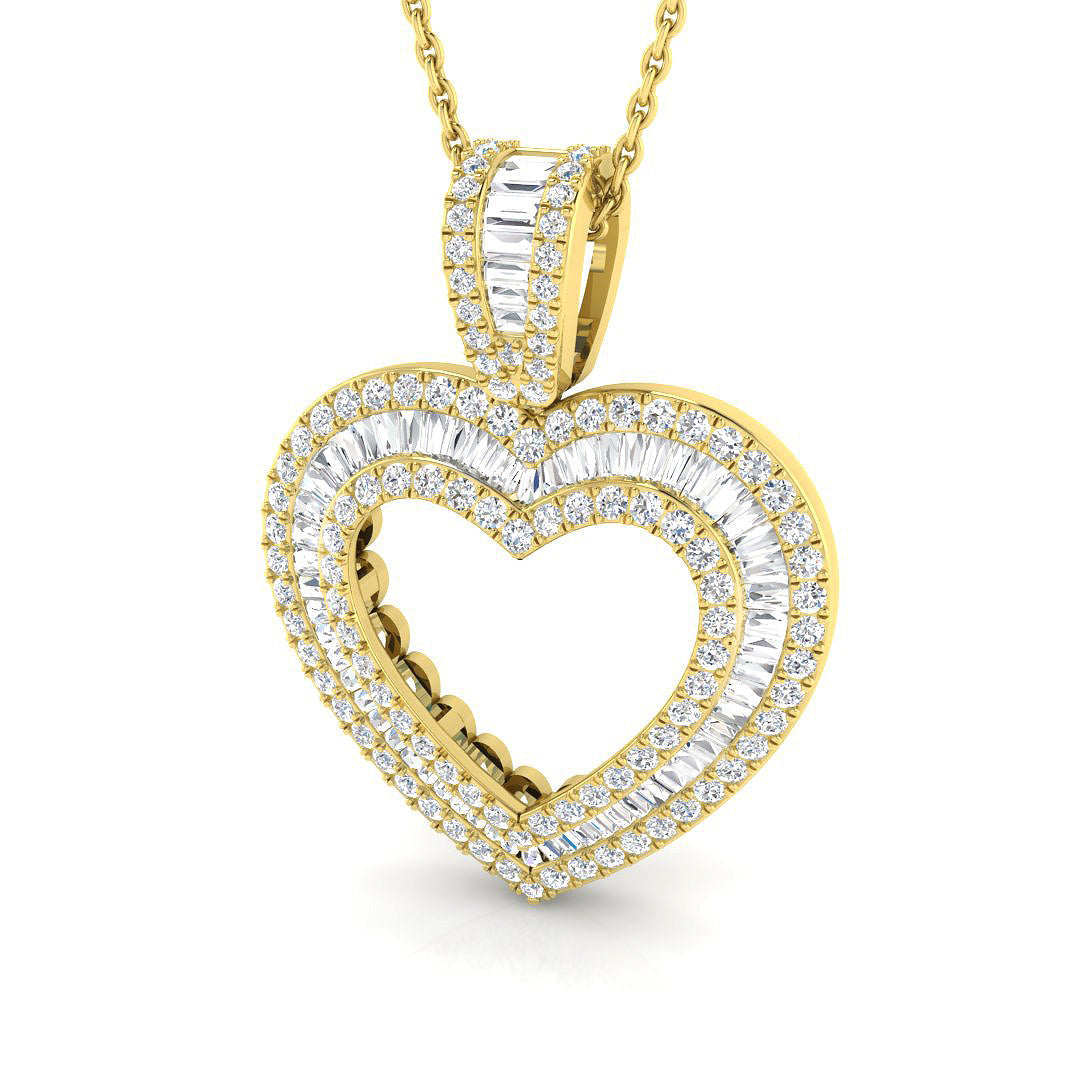 Thyme Baguette Brilliant Pendant 0.5ct to 5ct Gold (Without Chain ) in 10K/14K gold and platinum with certified lab-grown or natural diamonds