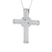 Natural Diamond Cross Pendant in Gold or in 10K/14K gold and platinum with certified lab-grown or natural diamonds