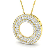 Multi-Layered Diamond Circle Pendant in 10K/14K gold and platinum with certified lab-grown or natural diamonds
