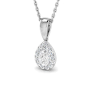 Teardrop Diamond Pendant Necklace 0.33ct to 0.75ct in 10K/14K gold and platinum with certified lab-grown or natural diamonds