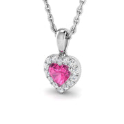 Pink Heart Diamond Pendant 0.3ct to 0.5ct Gold (Without Chain) in 10K/14K gold and platinum with certified lab-grown or natural diamonds
