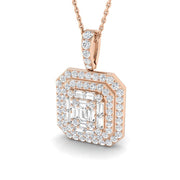 Emerald Cut Diamond Pendant Necklace 1ct to 3ct Gold (Without Chain ) in 10K/14K gold and platinum with certified lab-grown or natural diamonds