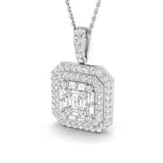 Emerald Cut Diamond Pendant Necklace 1ct to 3ct Gold (Without Chain ) in 10K/14K gold and platinum with certified lab-grown or natural diamonds