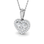 Heart-Shaped Diamond Pendant in 10K/14K gold and platinum with certified lab-grown or natural diamonds