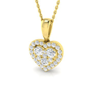 Heart-Shaped Diamond Pendant in 10K/14K gold and platinum with certified lab-grown or natural diamonds