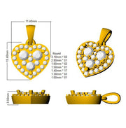 Heart-Shaped Diamond Pendant in 10K/14K gold and platinum with certified lab-grown or natural diamonds