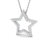 Diamond Star Pendant Necklace in 10K/14K gold and platinum with certified lab-grown or natural diamonds