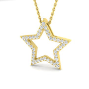 Diamond Star Pendant Necklace in 10K/14K gold and platinum with certified lab-grown or natural diamonds
