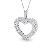 Double Heart Diamond Pendant in 10K/14K gold and platinum with certified lab-grown or natural diamonds