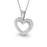 Heart-Shaped Diamond Pendant in 10K/14K gold and platinum with certified lab-grown or natural diamonds
